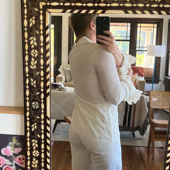 Saint Laurent cream Blouse with frilly sleeves - Picture 3 of 8